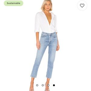 Agolde Riley High Rise Straight Crop in Blur